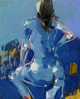 Painting, Chambre bleue, Olena Siniuhina