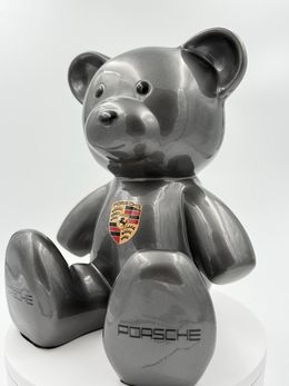 Sculpture, Teddy ourson porsche gris, Naor