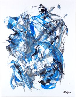 Gemälde, Black and Blue 004, Richard Solstjärna