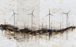 Painting, Golden wind, Ludovic Mercher
