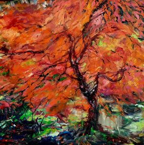Gemälde, Scarlet Maple near Water, Anna Privaloff