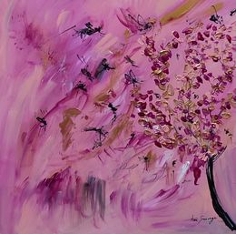 Painting, Rose sur rose, Âme Sauvage