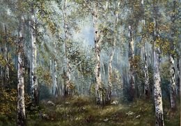 Painting, Birch Forest, Tanja Frost