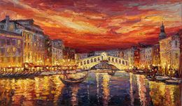 Peinture, Venice bridge, Evgeny Chernyakovsky