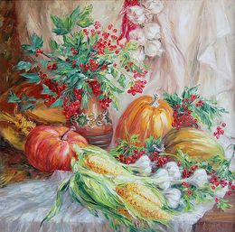 Painting, From the grandfather's garden, Olga Artim