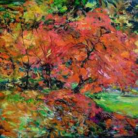 Gemälde, Red Maple near Lake, Anna Privaloff