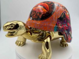 Sculpture, Tortue Hermès Paris gold, Naor