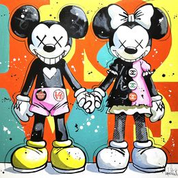 Peinture, Minnie et Mickey Mouse, le grand amour, Patrick Cornée