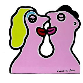 Sculpture, We love kisses, Moustache Bleue