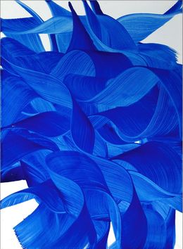 Painting, Abysses - Blue abstrat art - Collection waves N°16, Anaïs LF