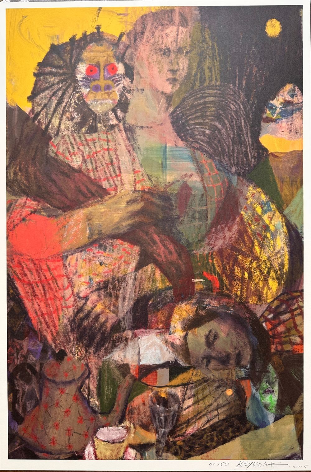Kazy Usclef, Sans titre composition 2 femmes Kazy Usclef, Sans titre composition 2 femmes