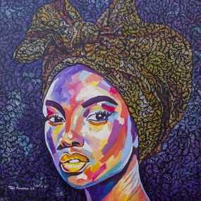 Painting, Head Tie 1 - 21st Century, Contemporary, Figurative Indigenous, Women, African, Oluwatobiloba Amusan