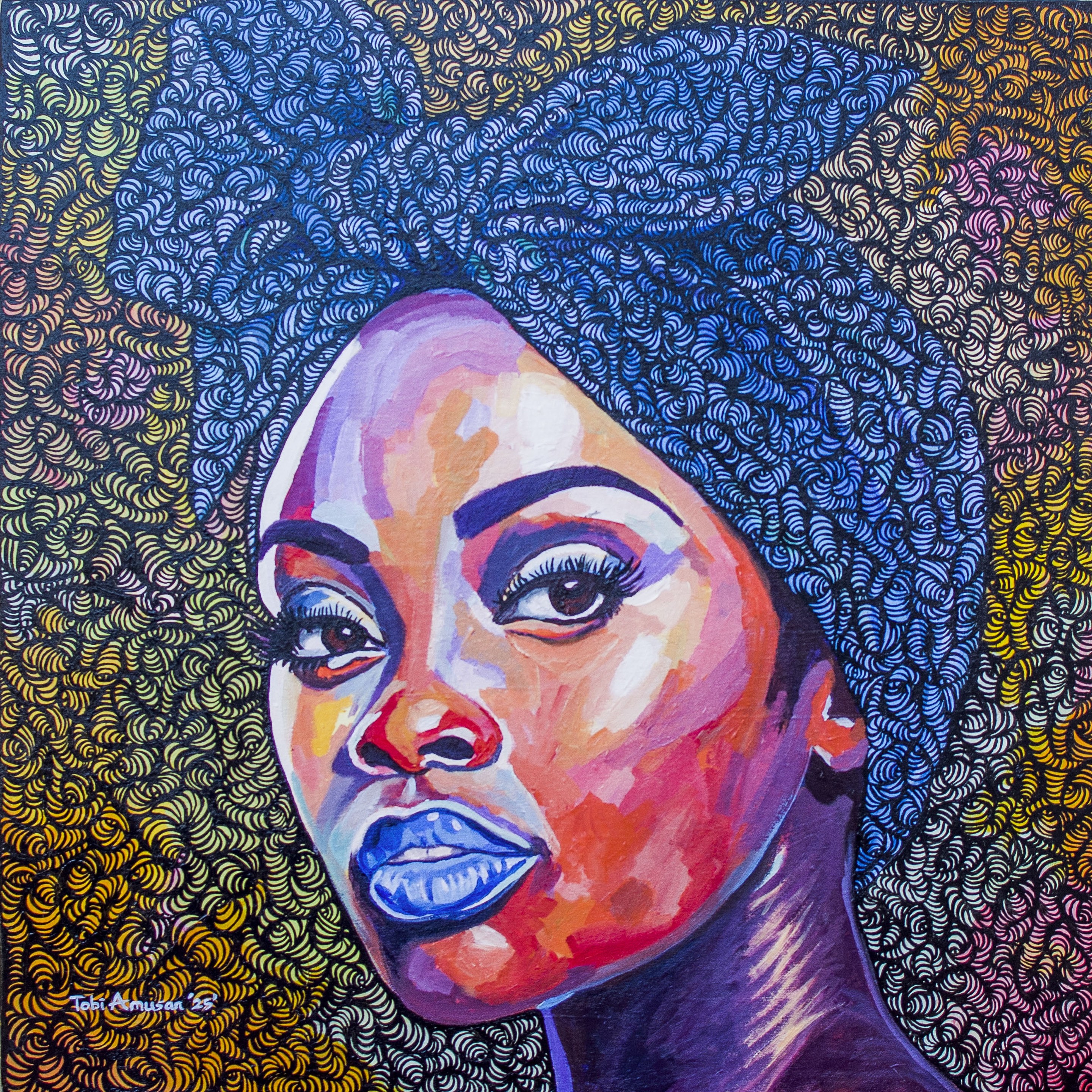 Oluwatobiloba Amusan, Head Tie 2 - 21st Century, Contemporary, Figurative Indigenous, Women, African Oluwatobiloba Amusan, Head Tie 2 - 21st Century, Contemporary, Figurative Indigenous, Women, African