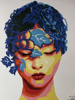 Painting, Blue butterfly, Chaiyapong Hongtong