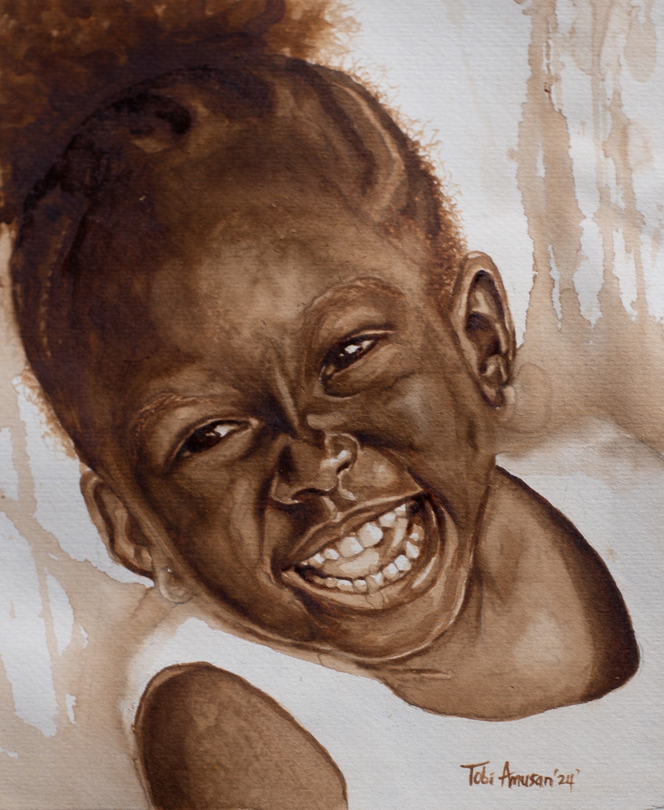 Oluwatobiloba Amusan, Joyful Moment 2 - 21st Century, Contemporary, Figurative Portrait, Children Oluwatobiloba Amusan, Joyful Moment 2 - 21st Century, Contemporary, Figurative Portrait, Children