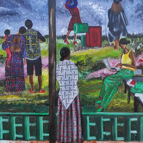Painting, In Between Period - 21st Century, Contemporary, Figurative, People, Modern Life, Olaosun Oluwapelumi