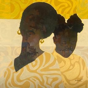 Gemälde, Thread of Becoming (Meditating) - 21st Century, Contemporary, Figurative, Nature, Gbelekale Azeez