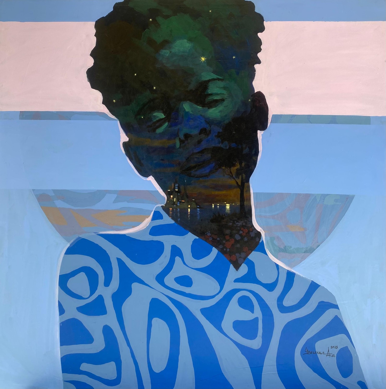 Gbelekale Azeez, World of Clearance (Meditating) - 21st Century, Contemporary, Figurative, Nature Gbelekale Azeez, World of Clearance (Meditating) - 21st Century, Contemporary, Figurative, Nature