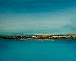 Gemälde, Bleu infini, Brigitte Dravet