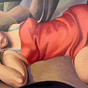 Gemälde, "Lady in Red" - (based on T. Lempicka), Viktor Konotopsky