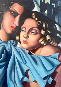Painting, "Two girls" - (based on T. Lempicka), Viktor Konotopsky