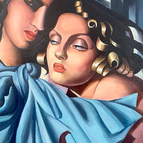 Gemälde, "Two girls" - (based on T. Lempicka), Viktor Konotopsky