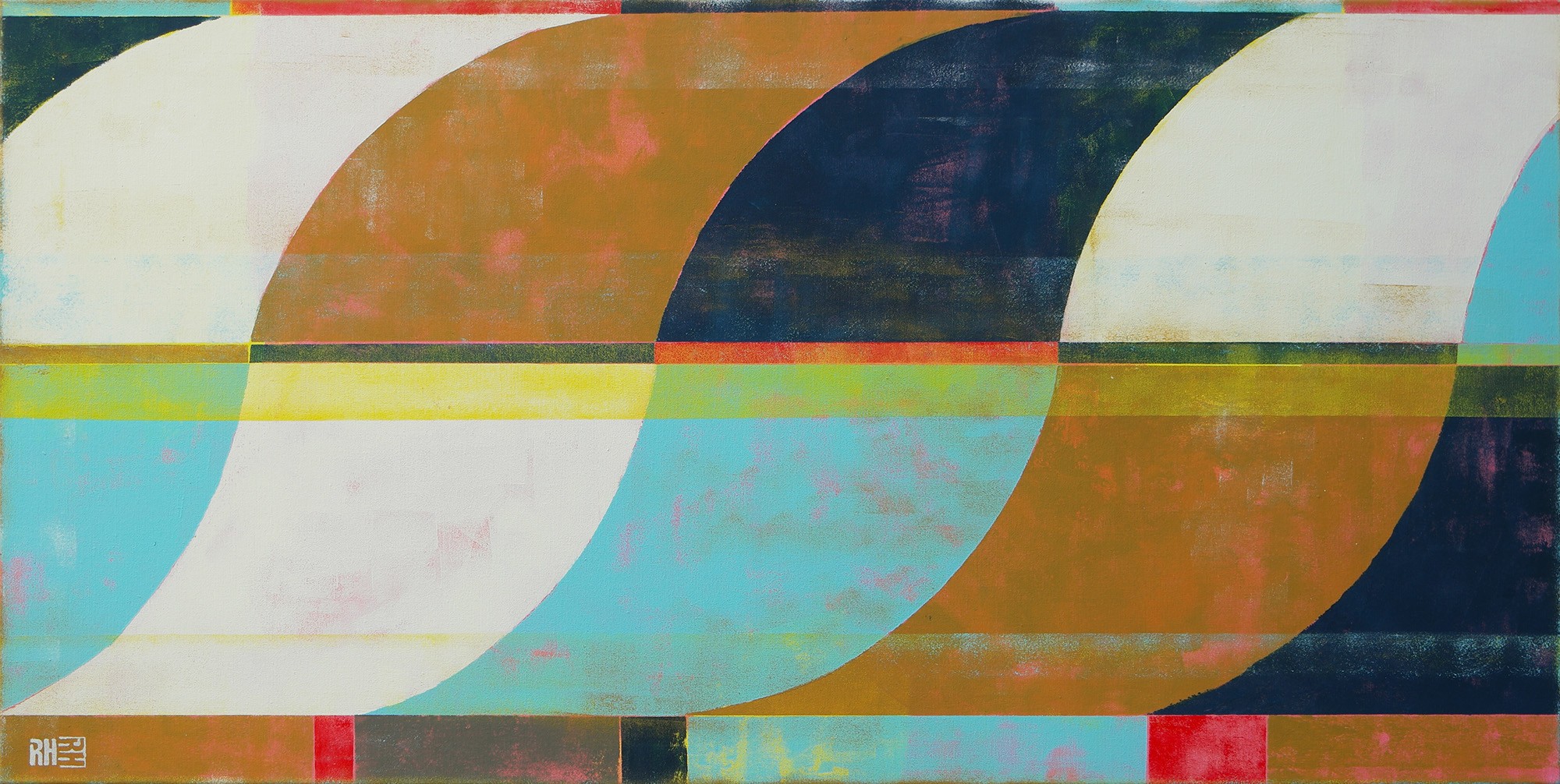 Ronald Hunter, Circle in Circle Turquoise Ronald Hunter, Circle in Circle Turquoise
