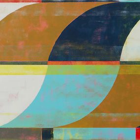 Peinture, Circle in Circle Turquoise, Ronald Hunter