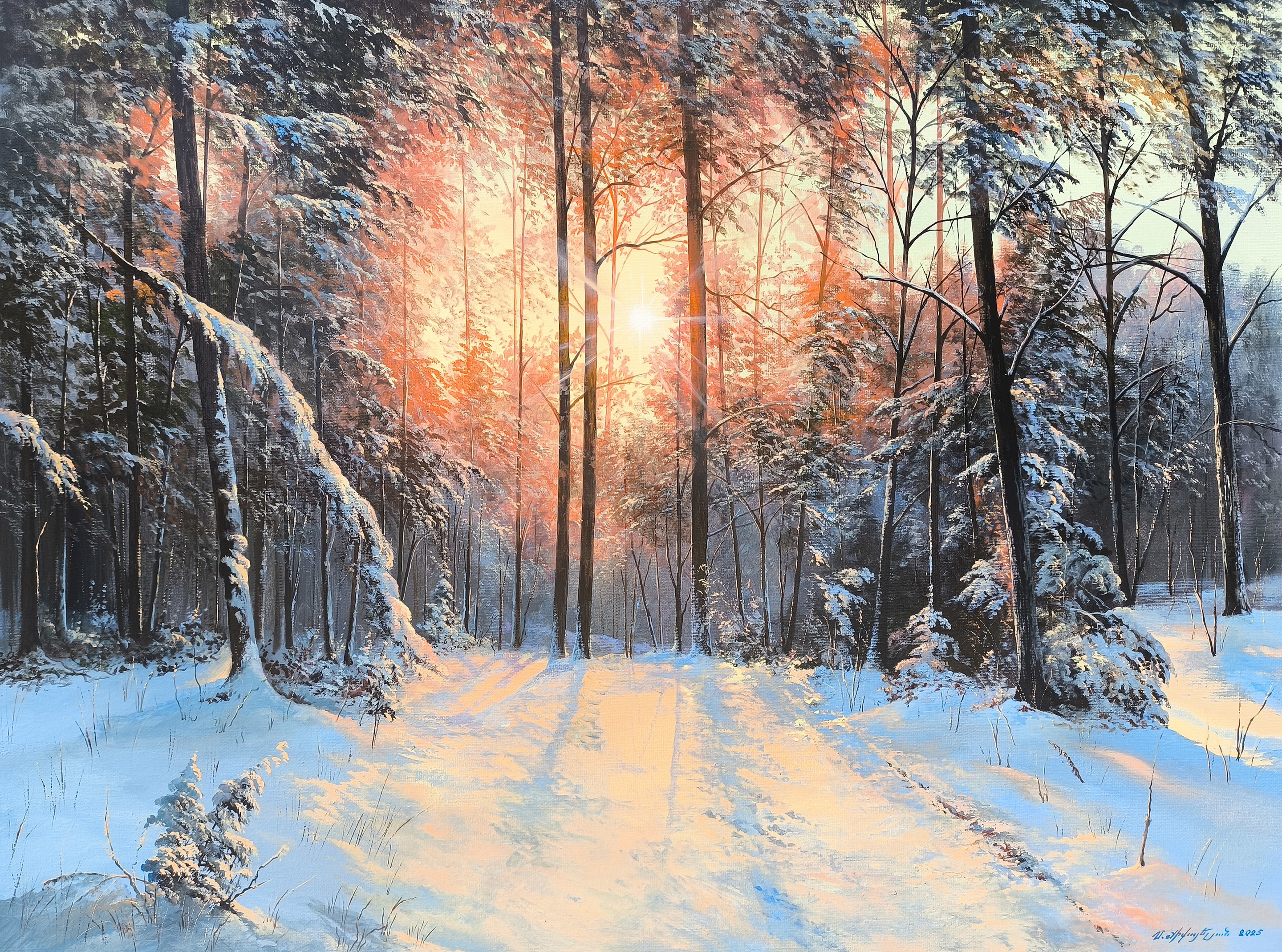 Sergey Miqayelyan, Dawn in the Winter Forest Sergey Miqayelyan, Dawn in the Winter Forest