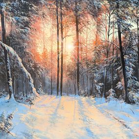 Painting, Dawn in the Winter Forest, Sergey Miqayelyan