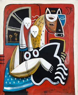 Painting, Les cavaliers de l'espace (XL), Skepa