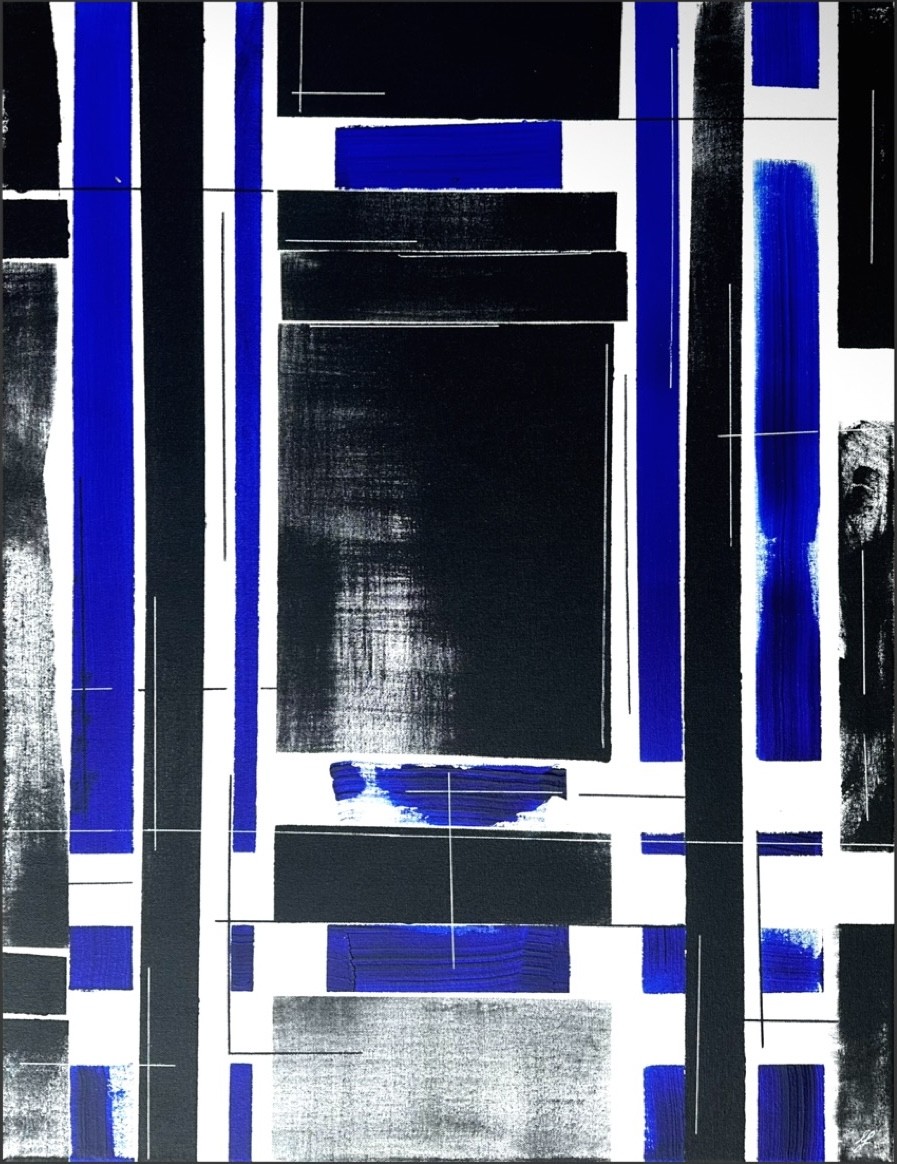 Anaïs LF, No Name - Série, les fenêtres bleues - Blue abstract art Anaïs LF, No Name - Série, les fenêtres bleues - Blue abstract art