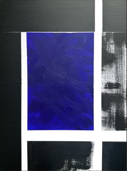 Painting, No Name - Série, les fenêtres bleues - Blue abstract art, Anaïs LF