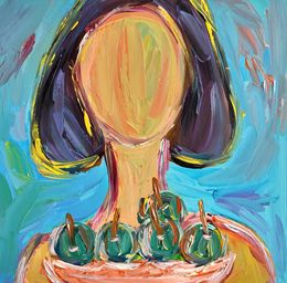 Painting, My green apple bowl, Natalya Mougenot