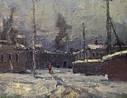 Painting, Walking around the winter city, Volodymyr Pashchenko