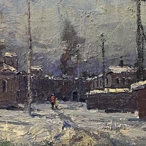 Gemälde, Walking around the winter city, Volodymyr Pashchenko