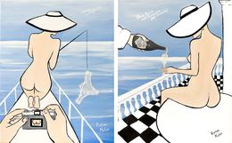 Gemälde, Diptych: Italian Vacation – La Dolce Escape, Kristina Mallen