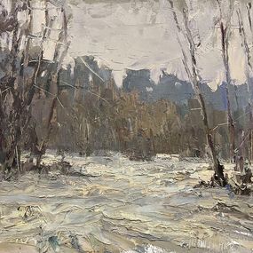 Gemälde, It snowed in the forest, Volodymyr Pashchenko