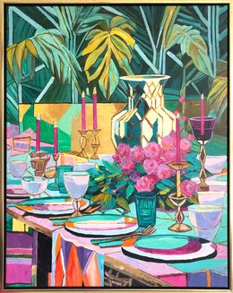 Gemälde, A table set for Laughter, Katharina Husslein