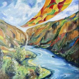 Gemälde, Cascade du SUD, Christine Desplanque