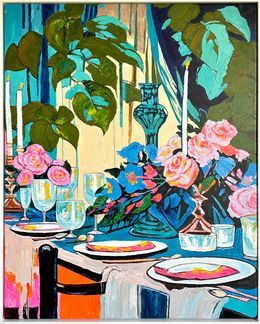 Gemälde, Midnight at the long Table, Katharina Husslein