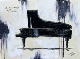 Fine Art Drawings, Grand Piano: Melody is a feeling that chose to be heard, Kristina Mallen