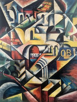 Painting, "In the city" - (based on Lyubov Popova), Viktor Konotopsky