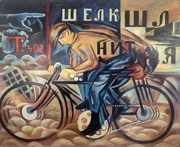 Painting, "By bike" - (based on Lyubov Popova), Viktor Konotopsky
