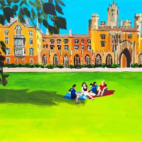Gemälde, Picnic at st johns college cambridge, Valerie Le Meur