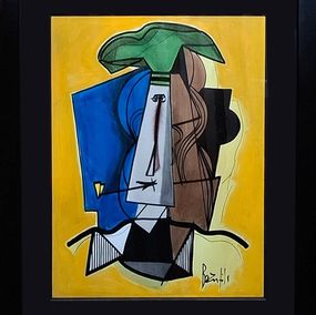 Gemälde, Femme cubiste au chapeau, Jean-Luc Beaufils