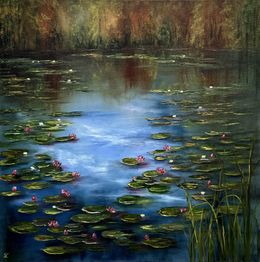 Peinture, Beautiful pond, Tanja Frost