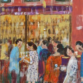 Gemälde, Un verre de vin et tant de conversations, Lourdes Ral