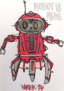 Fine Art Drawings, Robot is Here, Tarek