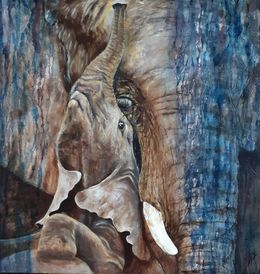 Painting, Éléphanteau, Nicole Lavigne